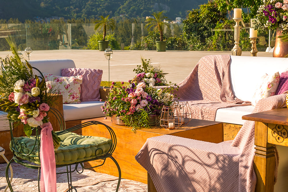 lounge rosa com verde rustico chique casamento ao ar livre no jardim rj rio de janeiro barra da tijuca