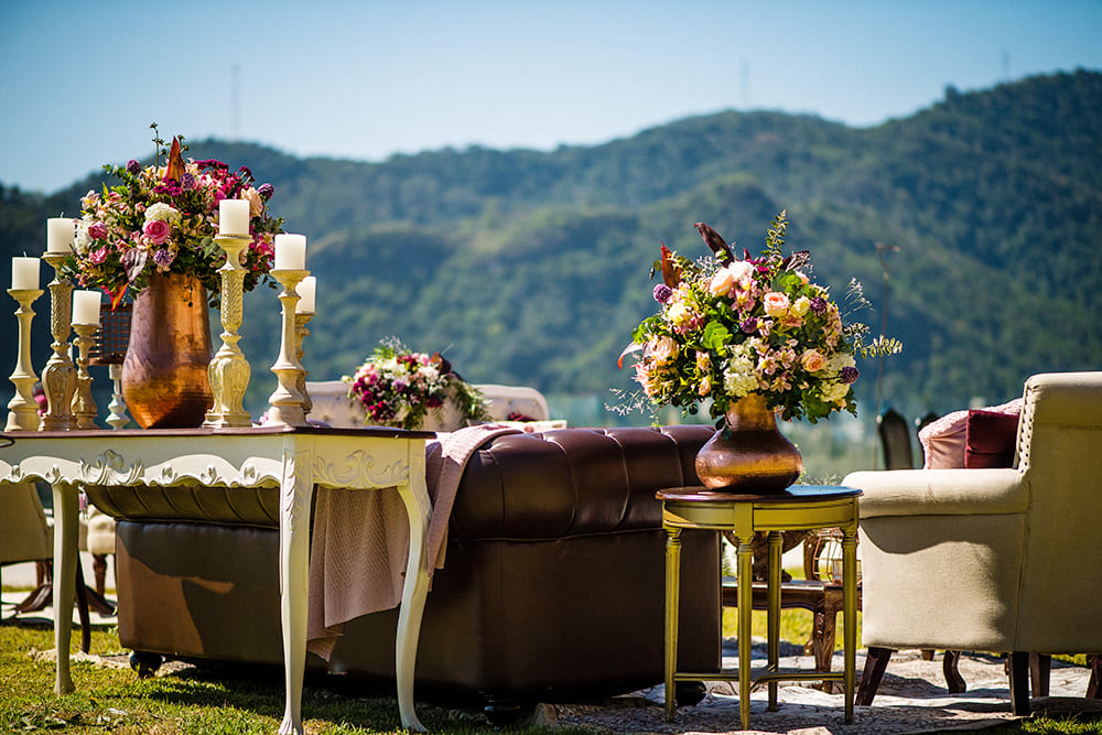 lounge rosa e marsala vintage boho chique casamento ao ar livre no jardim rj Rio de Janeiro Barra da Tijuca